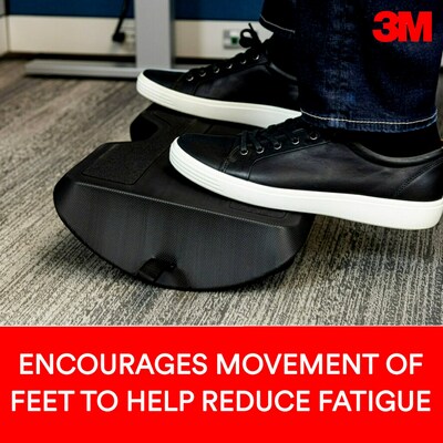 3M™ Foot Rest for Standing Desks, Use to Sit or Stand, Safety-Walk™ Slip-Resistant Surface (FR200B)