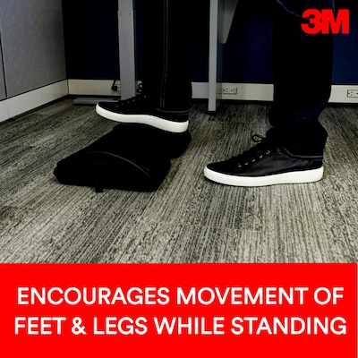 3M™ Foot Rest for Standing Desks, Use to Sit or Stand, Safety-Walk™ Slip-Resistant Surface (FR200B)