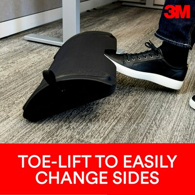 3M™ Foot Rest for Standing Desks, Use to Sit or Stand, Safety-Walk™ Slip-Resistant Surface (FR200B)