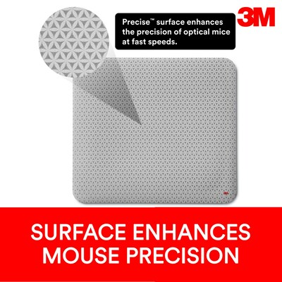 3M™ Precise™ Mouse Pad Enhances the Precision of Optical Mice, Non-Skid, Foam Back, 9" x 8", Bitmap, (MP114-BSD1)