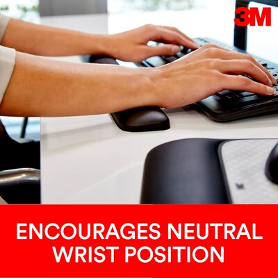 3M Gel Wrist Rest for Keyboards, Black, Soothing Gel Technology for Comfort and Support (WR85B)