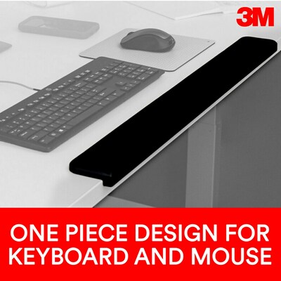 3M™ Gel Wrist Rest for Standing Desks, Non-Slip Back, Black (WR200B)