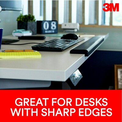 3M™ Gel Wrist Rest for Standing Desks, Non-Slip Back, Black (WR200B)