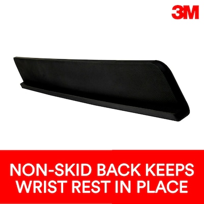 3M™ Gel Wrist Rest for Standing Desks, Non-Slip Back, Black (WR200B)