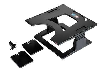 3M Adjustable Laptop Stand, Black, 2 in. of Height Adjustment, Compatible with Docking Stations (LX5