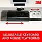 3M Knob Adjust Keyboard Tray, 26.75" x 10.5" Adjustable Platform, 17.75" Track, Black, Wrist Rest and Mouse Pad (AKT80LE)