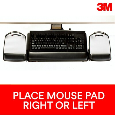 3M Knob Adjust Keyboard Tray, 26.75" x 10.5" Adjustable Platform, 17.75" Track, Black, Wrist Rest and Mouse Pad (AKT80LE)