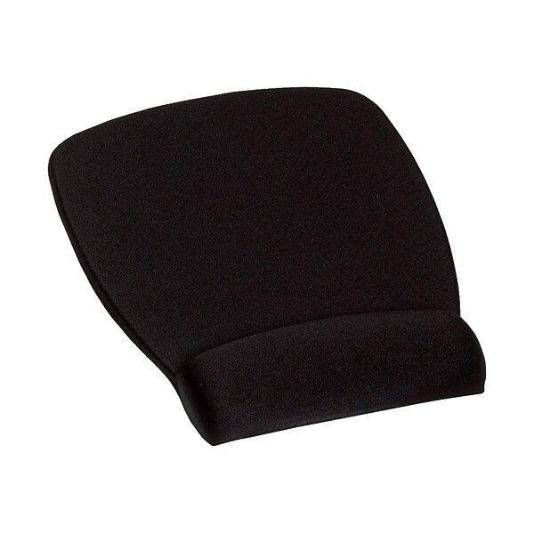 3M™ Mouse Pad with Foam Wrist Rest, Black, Durable Fabric Cover, Anti-microbial Product Protection (MW209MB)