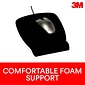 3M Mouse Pad with Foam Wrist Rest, Black, Durable Fabric Cover, Anti-microbial Product Protection (MW209MB)