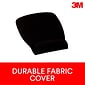 3M™ Mouse Pad with Foam Wrist Rest, Black, Durable Fabric Cover, Anti-microbial Product Protection (MW209MB)