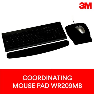 3M Mouse Pad with Foam Wrist Rest, Black, Durable Fabric Cover, Anti-microbial Product Protection (MW209MB)