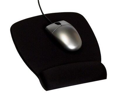 3M Mouse Pad with Foam Wrist Rest, Black, Durable Fabric Cover, Anti-microbial Product Protection (MW209MB)