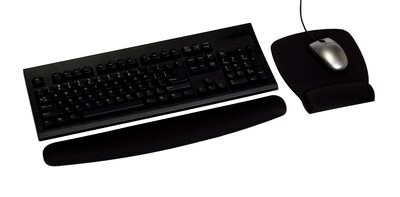 3M Mouse Pad with Foam Wrist Rest, Black, Durable Fabric Cover, Anti-microbial Product Protection (MW209MB)