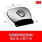 3M™ Precise Vertex Mouse Pad with Gel Wrist Rest, Non-Skid Base, Black/Silver (MW310LE)