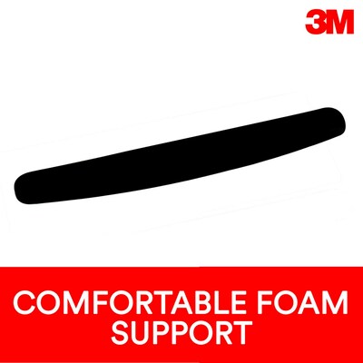 3M™ Foam Wrist Rest for Keyboards, Black, Durable Fabric Cover, Anti-microbial Product Protection (WR209MB)