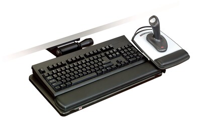 3M™ Easy Adjust Keyboard Tray, 26.75" x 10.5" Adjustable Platform, 23" Track, Black, Wrist Rest and Mouse Pad (AKT150LE)