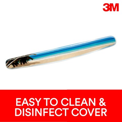 3M™ Wrist Rest for Keyboards, Beach Design, Easy to Clean Cover, Non-skid Backing (WR308BH)