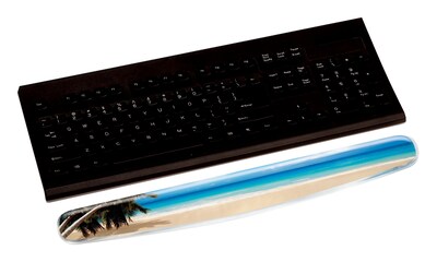 3M™ Wrist Rest for Keyboards, Beach Design, Easy to Clean Cover, Non-skid Backing (WR308BH)