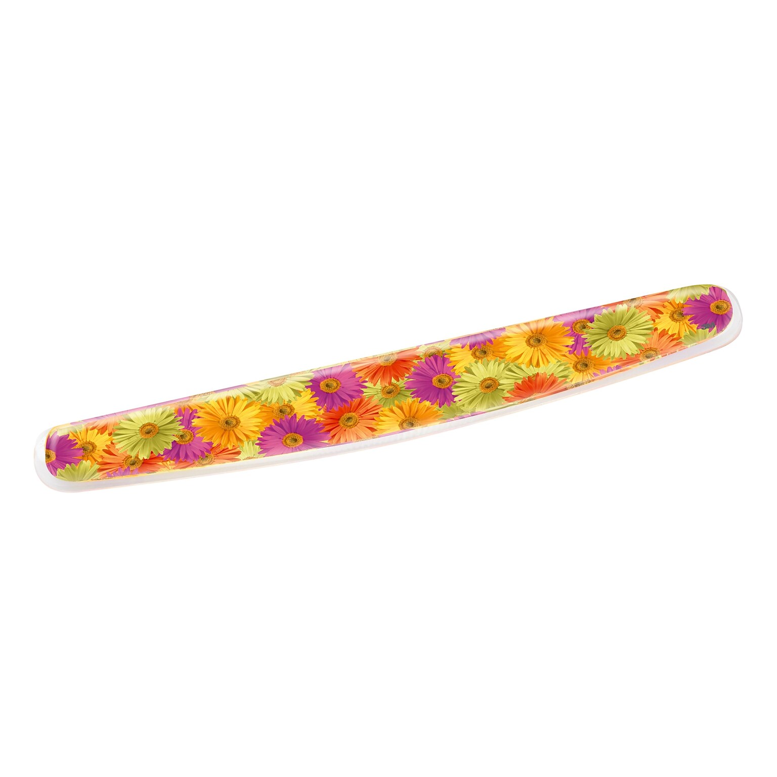 3M™ Gel Wrist Rest for Keyboards, Daisy Design, Easy to Clean Cover, Non-skid Backing (WR308DS)