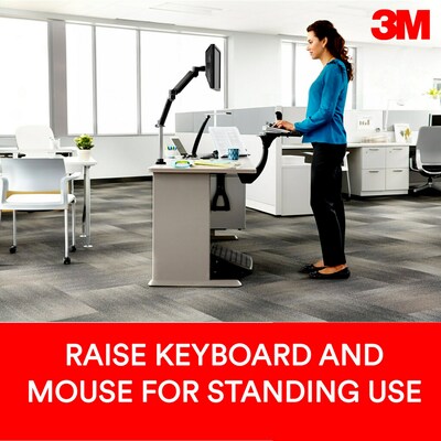 3M™ Sit/Stand Easy Adjust Keyboard Tray with Adjustable Keyboard and Mouse Platform, 23" Track (AKT180LE)