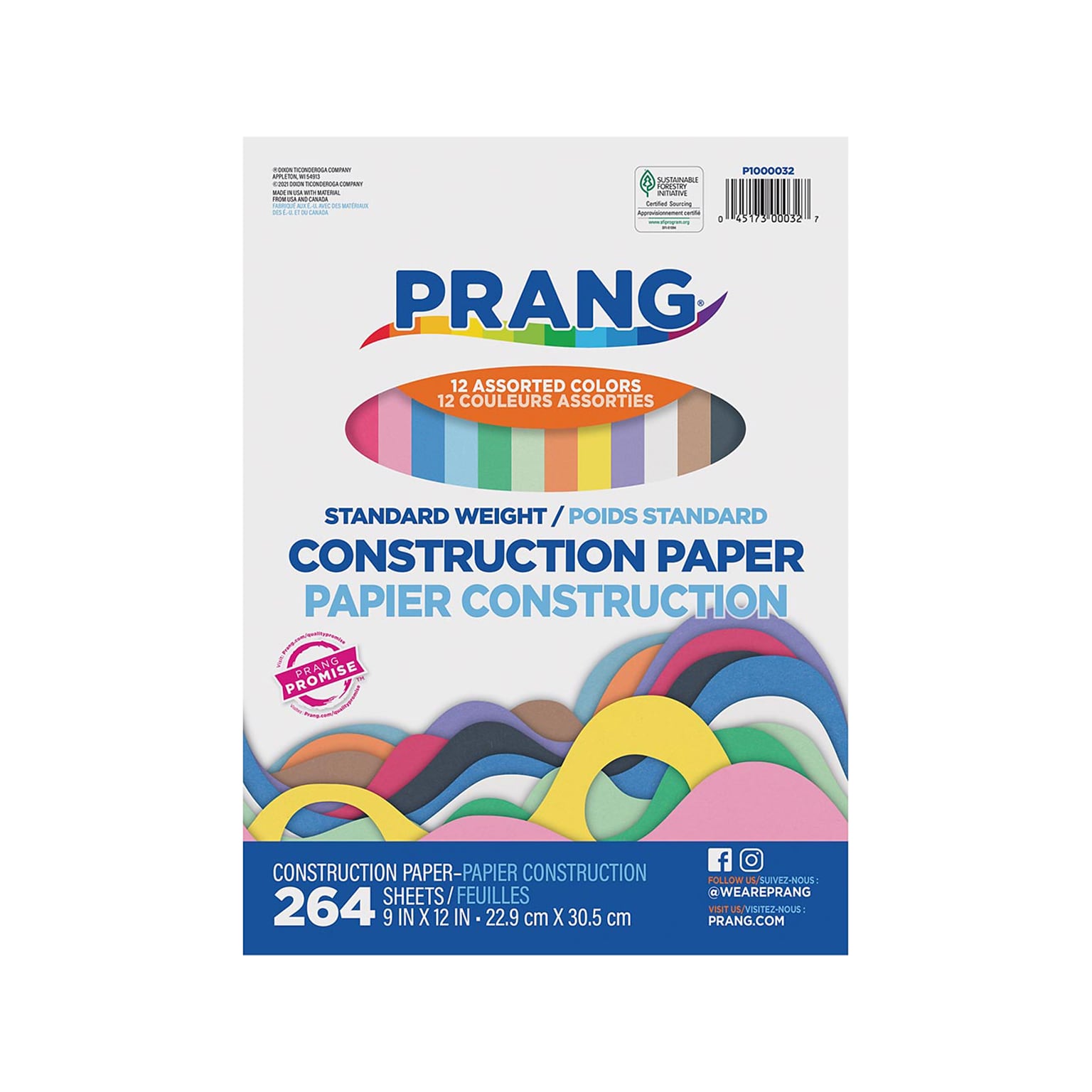 Prang 9 x 12 Construction Paper, Assorted Colors, 264 Sheets/Pack (P1000032)