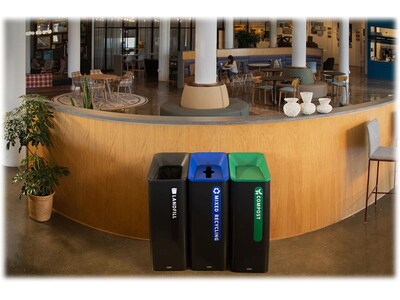 Rubbermaid Sustain Landfill Recycling Station, 15 Gallon, Black (2078967)