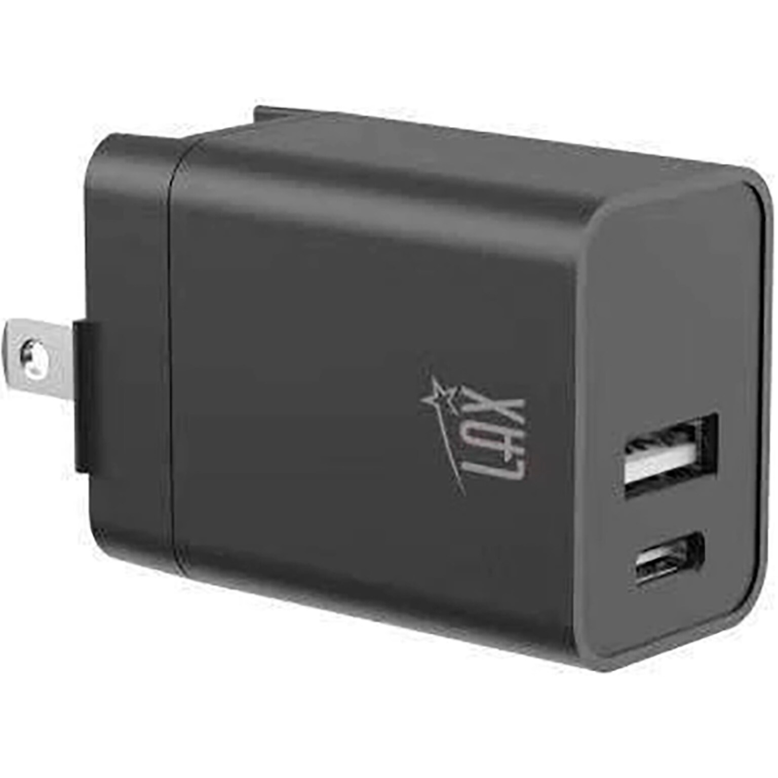 LAX Gadgets USB Wall Charger for Most Smartphones, Black (PD20WQCBK)