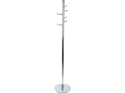 Mind Reader Heavy-Duty Standing Coat Rack with 6 Hooks, Silver, Metal (CRMAG-SIL)