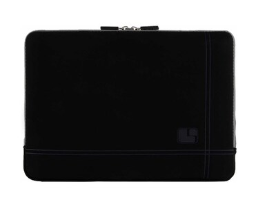 SumacLife Microsuede Laptop Carrying Sleeve Fits up to 13" Laptops (Black with Gray Edge)