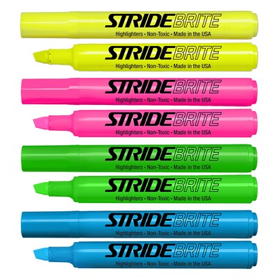 StrideBrite Tank Highlighters, Chisel Tip, Assorted Colors, 12/Pack (42012)