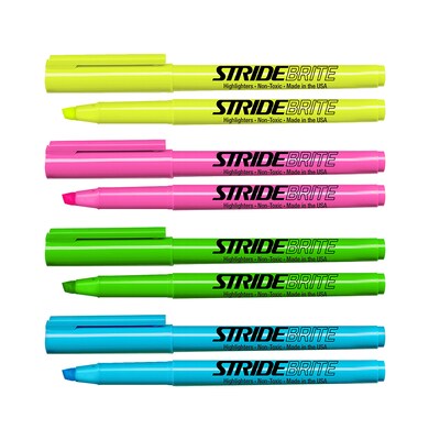 StrideBrite Stick Highlighters, Chisel Tip, Assorted Colors, 24/Pack (47024)