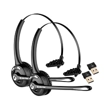 Delton Noise Canceling Bluetooth On Ear Mobile Headset, Black, 2/Pack (DBTHEAD10XBTDLX2)