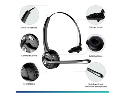 Delton Noise Canceling Bluetooth On Ear Mobile Headset, Black, 2/Pack (DBTHEAD10XBTDLX2)