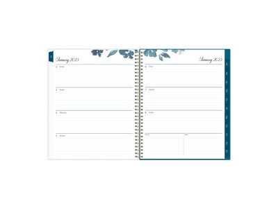 2023 Blue Sky Bakah Blue 8.5 x 11 Weekly & Monthly Planner, White/Blue (137261-23)