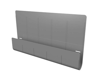 Deflect-O Oasis 16.35" x 24" Standing Desk Privacy Panel Organizer, Gray, 4/Pack (400005X)