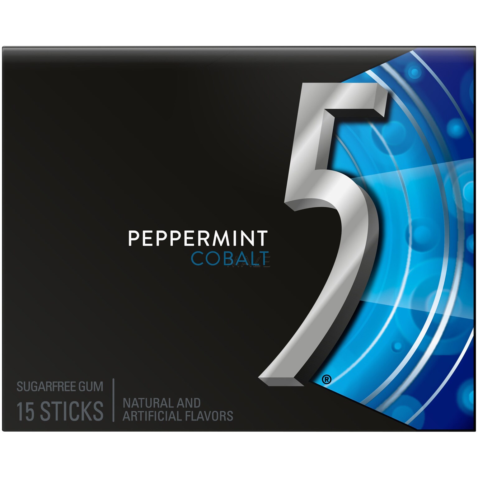 5 GUM Peppermint Cobalt Sugar Free Chewing Gum, 15 Sticks (WMW51220)