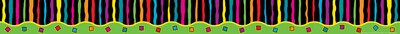 Barker Creek Double-Sided Border, 35" x 3", Neon Stripes & Flowers, 12/Pack (LL946)