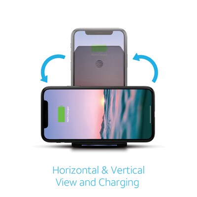 AT&T Wireless Charging Stand with Quick Charge 3.0 Rapid Charger, Black (CETWCS10)