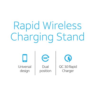 AT&T Wireless Charging Stand with Quick Charge 3.0 Rapid Charger, Black (CETWCS10)