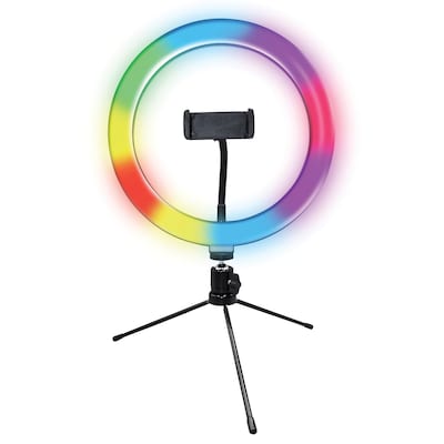 Supersonic PRO Live Stream 10" LED Selfie RGB Ring Light with Tabletop Stand (SC-1230RGB)