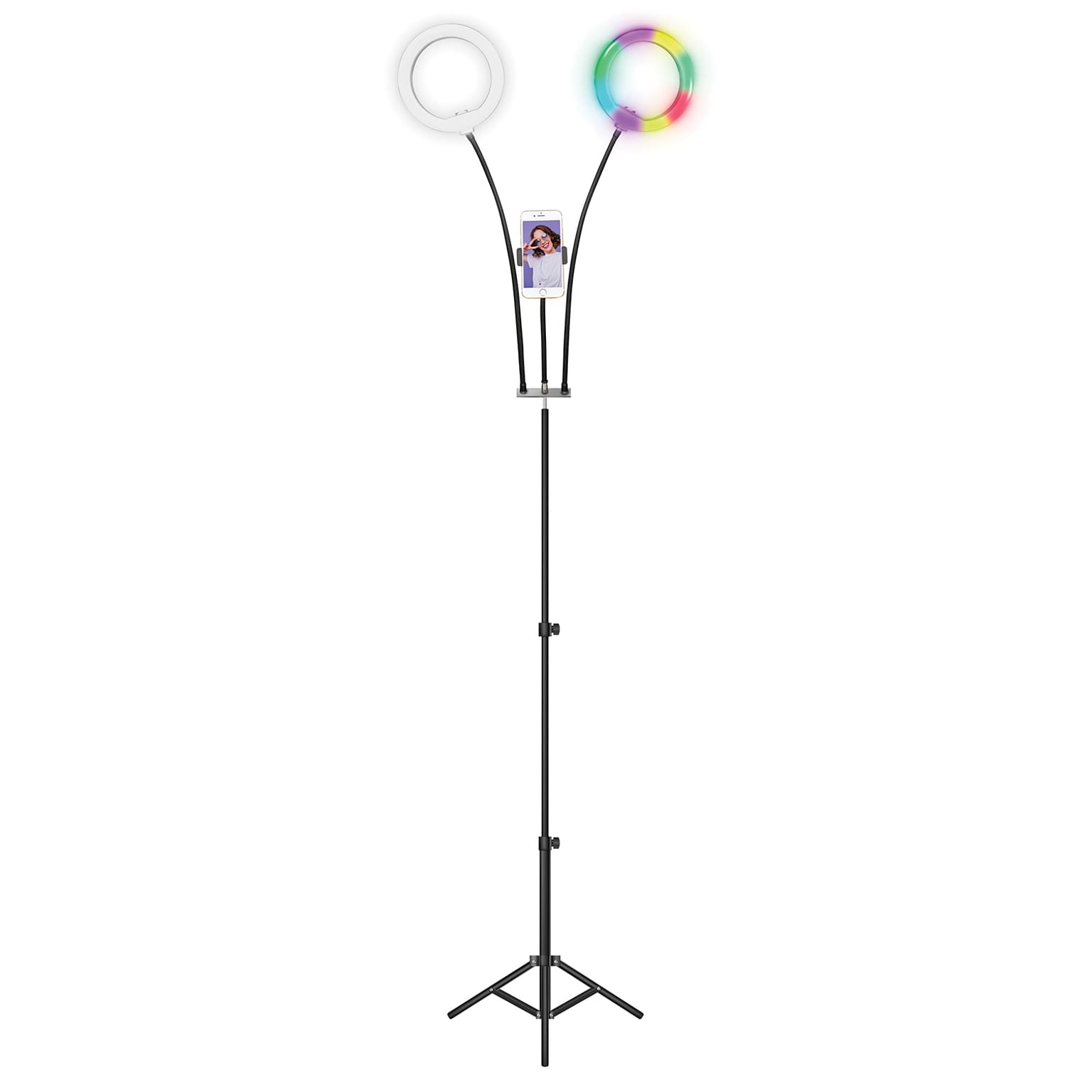 Supersonic PRO Live Stream Double 8 LED Selfie RGB Ring Light with Tripod Stand (SC-2710SR)
