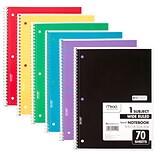 Mead 1-Subject Notebook, 8 x 10.5, Wide Ruled, 70 Sheets, Assorted Colors (05510)