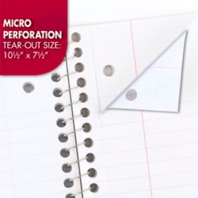 Mead 1-Subject Notebooks, 8" x 10.5", Wide Ruled, 70 Sheets, Assorted Colors (05510)