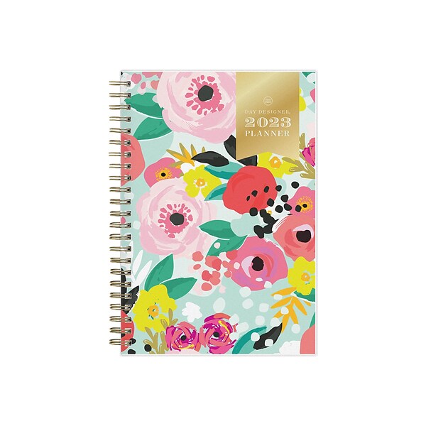 2023 Blue Sky Day Designer Secret Garden Mint 5 x 8 Weekly & Monthly Planner, Multicolor (140103-23)