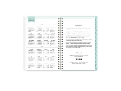 2023 Blue Sky Day Designer Secret Garden Mint 5" x 8" Weekly & Monthly Planner, Multicolor (140103-23)
