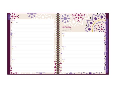 2023 Blue Sky Gili 8.5 x 11 Weekly & Monthly Planner, Dark Purple/White (117889-23)