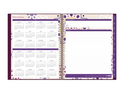 2023 Blue Sky Gili 8.5" x 11" Weekly & Monthly Planner, Dark Purple/White (117889-23)