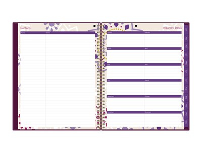 2023 Blue Sky Gili 8.5" x 11" Weekly & Monthly Planner, Dark Purple/White (117889-23)