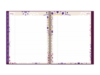 2023 Blue Sky Gili 8.5" x 11" Weekly & Monthly Planner, Dark Purple/White (117889-23)