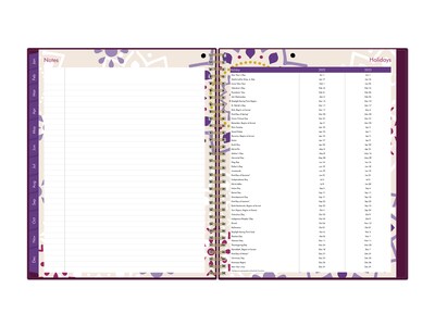 2023 Blue Sky Gili 8.5" x 11" Weekly & Monthly Planner, Dark Purple/White (117889-23)